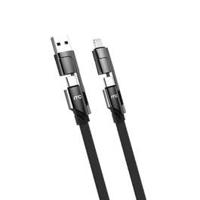 Mycandy 4-in-1 USB-A & Type-C to Type-C & Lightning Cable, Black (ACMYCNC300BLK) - thumbnail