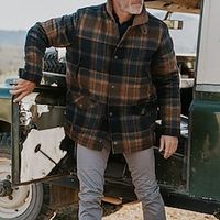 Men's Casual Jacket Regular Pocket Coat Brown Traditional  Vintage Street Fall Single Breasted Turndown Regular Fit S M L XL XXL 3XL Lightinthebox - thumbnail