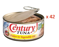 Century Tuna Flakes In Vegetable Oil, 180 Gm Pack Of 42 (UAE Delivery Only)