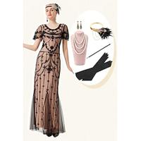 Retro Vintage Roaring 20s 1920s Flapper Dress Outfits Cocktail Dress The Great Gatsby Flapper Girl Women's Sequins Wedding Wedding Guest Party / Evening Dress Lightinthebox