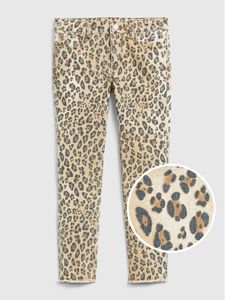 Kids Leopard Print Skinny Jeans with Stretch