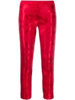 Ann Demeulemeester cropped jacquard print trousers - Red