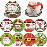Set of 8 Pcs Christmas Diamond Coasters with Holder, Winter DIY Coloured Drawing Diamond Coasters Art Kits for Adults Kids, Crystal Sticky Diamond Art for Home Decor Lightinthebox - thumbnail