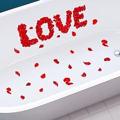 6pcs Rose Petal Frosted Wall Stickers Self-Adhesive Love Romantic Valentine's Day Non-Slip Cross Border Bathtub Stickers. miniinthebox
