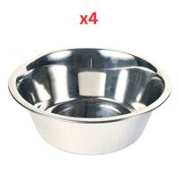 Trixie Stainless Steel Bowl for Dogs Silver - 1.8L (Pack of 4)