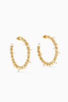 Twisted Wires Mini Pearls Hoop Earrings in 18kt Gold-Plated Brass Twisted Wires Mini Pearls Hoop Earrings in 18kt Gold-Plated Brass