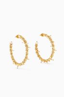 Twisted Wires Mini Pearls Hoop Earrings in 18kt Gold-Plated Brass - thumbnail