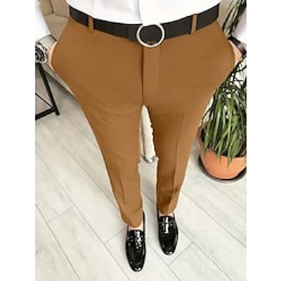 Men's Dress Pants Trousers Suit Pants Pocket Plain Comfort Breathable Outdoor Daily Going out Fashion Casual Black Wine miniinthebox Men's Dress Pants Trousers Suit Pants Pocket Plain Comfort Breathable Outdoor Daily Going out Fashion Casual Black Wine miniinthebox