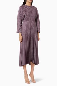 Pleated Dress with Dolman Sleeves