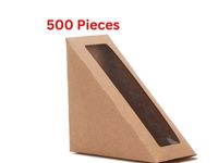 Hotpack Kraft Sandwich Wedge Box With Window 500 Pieces - KSWL