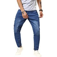Men's Fashion Jeans Pants Lines  Waves Blue Lightinthebox - thumbnail