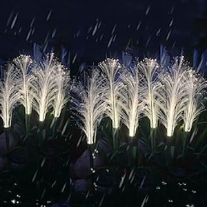 2pcs Solar Pathway Garden Light Outdoor Waterproof LED Bulrush Optical Fiber Light Garden Villa Pathway Decoration Courtyard Walkway Solar Landscape Lights miniinthebox