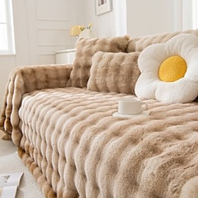 Luxury Double Sided Faux Fur Throw Blanket Sofa Slipcover Couch Cover,Soft Fuzzy Fluffy Cozy Plush Furry Comfy Warm Sherpa Blanket for Couch Bed Chair Sofa Bedroom Women Teen Girls Gift miniinthebox