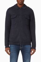 Zip-up Knitted Cardigan in Cotton