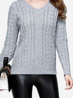 Pure Color V-Neck Sweaters