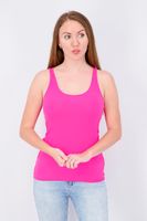 Womens Plain Sleeveless Tank Top  Fuchsia - thumbnail