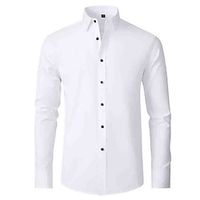 Men's Shirt Dress Shirt Button Up Shirt Black White Pink Long Sleeve Plain Lapel Spring   Fall Wedding Party Clothing Apparel Lightinthebox