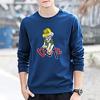 Unisex Pullover Human Print Casual Casual Hoodies Sweatshirts  Blue Yellow Khaki Lightinthebox - thumbnail