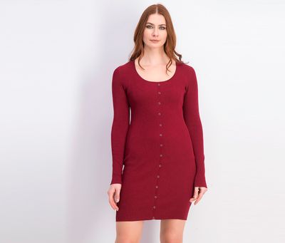 Womens Bodycon Longsleeve Dress Maroon Womens Bodycon Longsleeve Dress Maroon