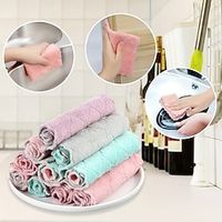10PCS Coral Velvet Dishcloth Set, Double-Sided, Highly Absorbent, Non-shedding, Oil-resistant, Kitchen Towels for Wet and Dry Use Lightinthebox