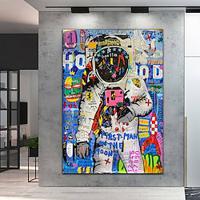 Banksy Style Astronaut oil painting Pop Art Graffiti art Oil Painting 100% HandMade street art Oil Painting Astronaut pop art Oil Painting Lightinthebox