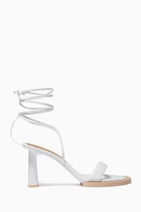 Les Carrés Ronds 75 Asymmetrical Sandals in Leather