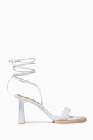 Les Carrés Ronds 75 Asymmetrical Sandals in Leather - thumbnail
