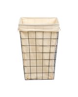 Homesmiths Square Metal & Fabric Laundry Basket 40 x 40 x 67 cm
