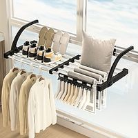1pc Stainless Steel Shelf, Drying Shoe Rack, Folding Towel Drying Bracket, Window Balcony Laundry Towel Clothes Diaper Drying Shelving, Home Supplies Lightinthebox - thumbnail