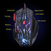 H300 Wired USB Gaming Mouse / Ergonomic Mouse 5500 dpi 5 Adjustable DPI Levels 7 pcs Keys miniinthebox - thumbnail