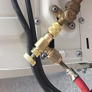 Air Conditioning Fluoride Safety Valve, Liquid Safety Valve R410A R22 Air Conditioning Refrigerant 1/4 Safety Adapter Air Conditioning Repair And Fluoride miniinthebox