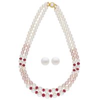 Sri Jagdamba Pearls Initial Pearl Necklace - JPJUL-20-87