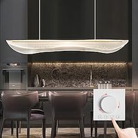 Kitchen Island Pendant Light, Ultra-Thin Acrylic Hanging Light Fixture, Gold Metal Suspension Lamp, Modern 40W LED Pendant Lamps, Simple Dining Room Long Chandelier Dimmable with Remote Control Lightinthebox - thumbnail