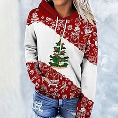 Christmas Hoodie Cartoon Manga Print Front Pocket Graphic Hoodie For Men's Women's Unisex Adults' 3D Print 100% Polyester Party Festival miniinthebox