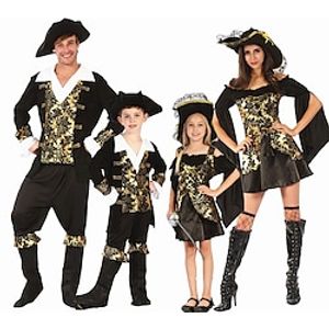 Pirates of the Caribbean Couples' Costumes All Movie Cosplay Cosplay Halloween Black Top Dress Pants Halloween Carnival Masquerade Polyester  Hat  Shoe Cover Lightinthebox