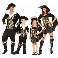 Pirates of the Caribbean Couples' Costumes All Movie Cosplay Cosplay Halloween Black Top Dress Pants Halloween Carnival Masquerade Polyester  Hat  Shoe Cover Lightinthebox - thumbnail