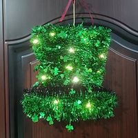 Shamrock Wreath with St. Patrick's Clover Hat Hanging Ornament - Perfect Addition to Your Irish Celebrations Lightinthebox