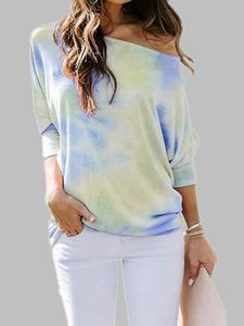 Tie Dye Round Neck Long Sleeves Tee
