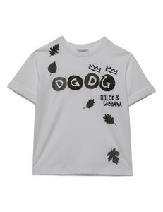 Leaf-Print T-shirt - White