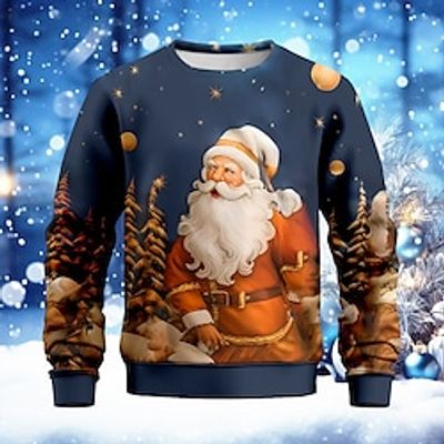 Christmas Boys 3D Santa Claus Sweatshirt Pullover Long Sleeve 3D Print Fall Winter Fashion Streetwear Cool Polyester Kids 3-12 Years Crew Neck Outdoor Casual Daily Regular Fit Lightinthebox
