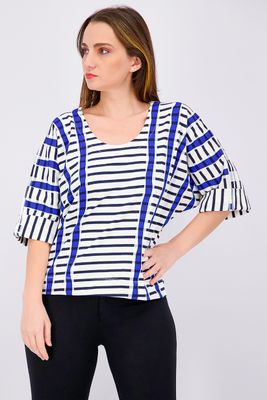 Womens Graphic Top Marine/White Womens Graphic Top Marine/White