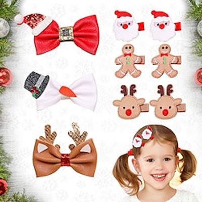 Toddler Girls' School / Outdoor / Christmas Gifts Animal / Cartoon Bow Cotton Hair Accessories MS3397 9-pack miniinthebox