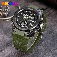 SKMEI Men Digital Watch Large Dial Outdoor Fashion Sports Wristwatch Calendar Luminous Chronograph Stopwatch LED Back Light Waterproof Silicone Strap Watch miniinthebox - thumbnail