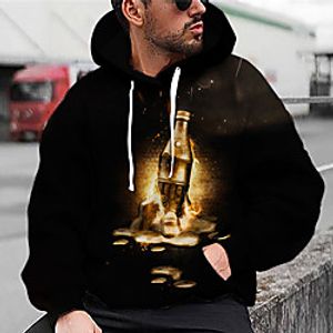 Men's Unisex Pullover Hoodie Sweatshirt Graphic Prints Bottle cap Print Daily Sports 3D Print 3D Print Casual Hoodies Sweatshirts  Silver Gold miniinthebox
