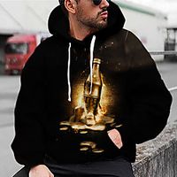 Men's Unisex Pullover Hoodie Sweatshirt Graphic Prints Bottle cap Print Daily Sports 3D Print 3D Print Casual Hoodies Sweatshirts  Silver Gold miniinthebox - thumbnail