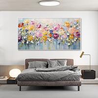 3D Spring Flower Oil Painting Hand painted Abstract Colorful Floral Planting hand painted Texture Artwork painting handmade Modern Natural Scenery painting for Living Room Wall Decor Gift Lightinthebox