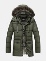 Winter Outdoor Thicken Warm Multi Pockets Detachable Hood Jacket For Men