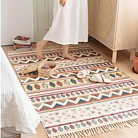 Nordic cotton and hemp floor mats national style carpet door mats foot mats non slip mats in the door bedroom home Bohemian machine wash miniinthebox - thumbnail