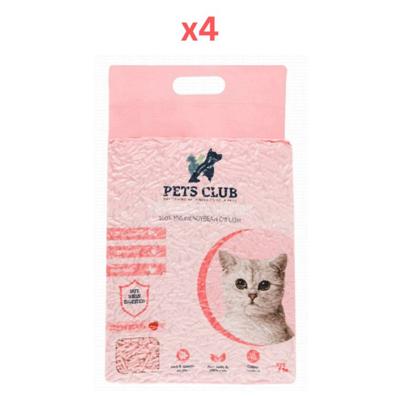 Pets Club Soya Bean Clumping Cat Litter Strawberry 7L (2.5 Kg) (Pack of 4)