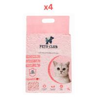 Pets Club Soya Bean Clumping Cat Litter Strawberry 7L (2.5 Kg) (Pack of 4)